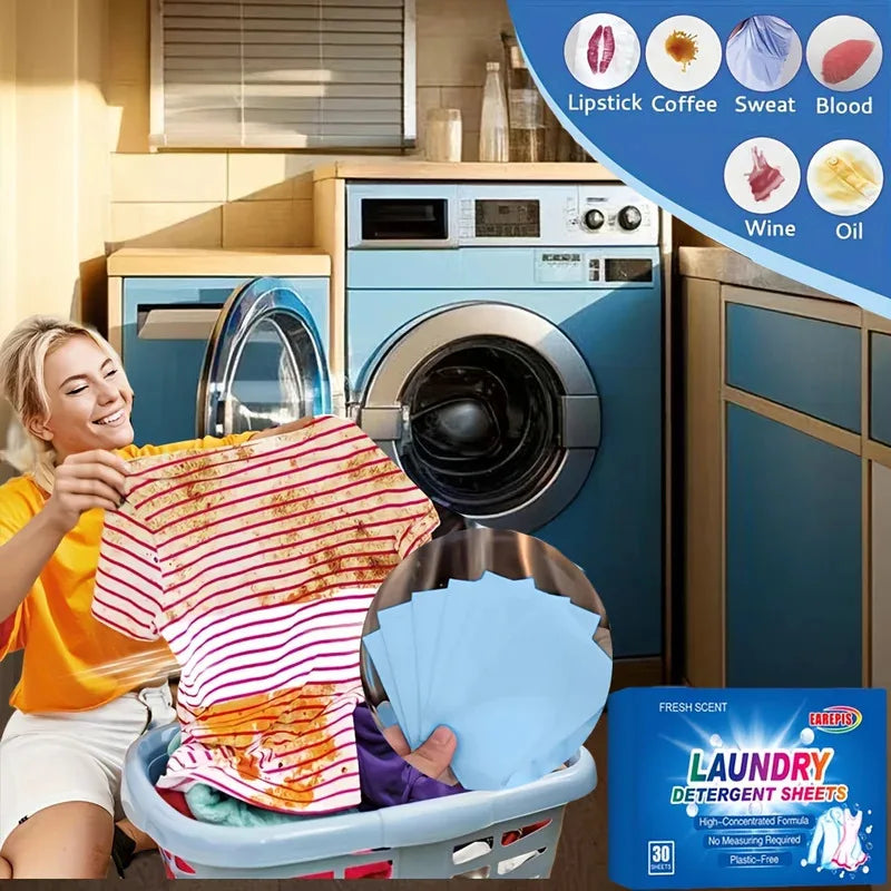 90pc Powerful Laundry Detergent Sheets,Portable & High-Quality for Clothing Stain Removal & Cleaning Essentials Washing Machines