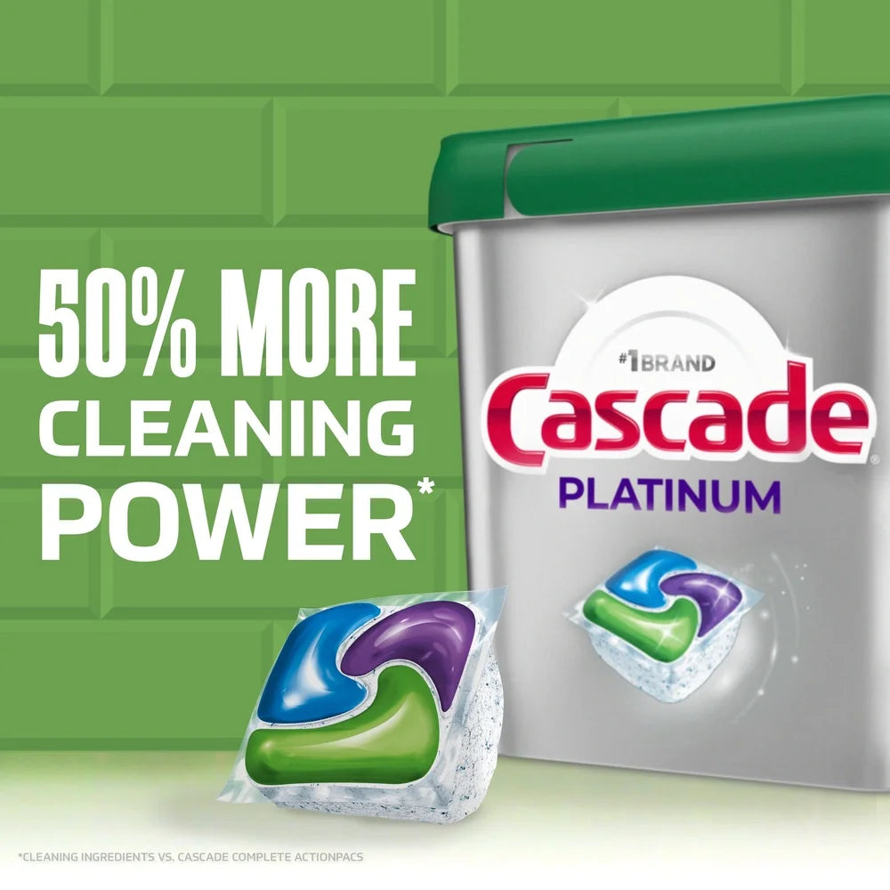 Platinum Dishwasher Pods ActionPacs Fresh Dish Detergent Premeasured Enzyme Clean No Prewash Sparkling Dishes 26 Count