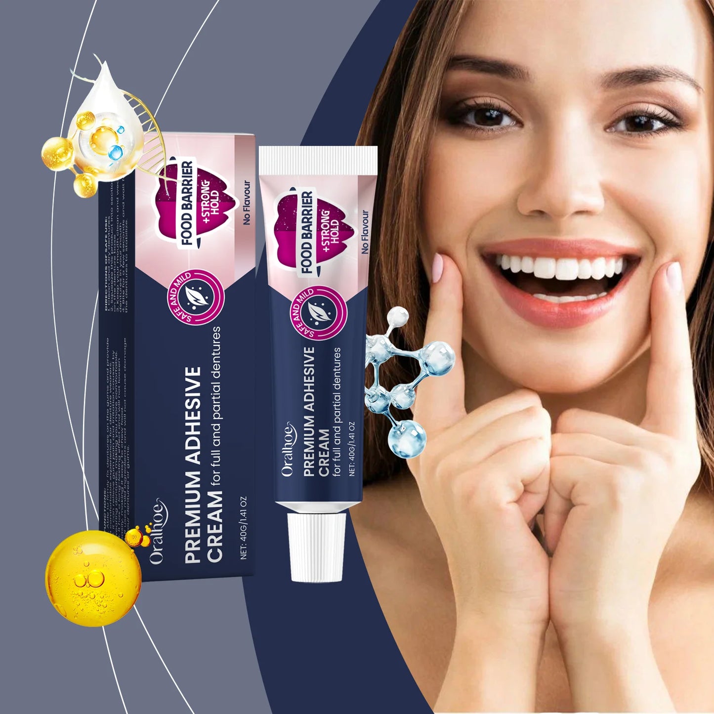 40g Fixodent Dental Adhesive Cream For Denture Original Strong Complete Professional Dentures Glue Dentistry Products