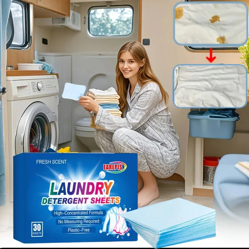90pc Powerful Laundry Detergent Sheets,Portable & High-Quality for Clothing Stain Removal & Cleaning Essentials Washing Machines