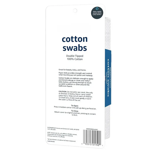 Cotton Swabs for Personal Hygiene and Baby Care, 500 Count, 1 Pack