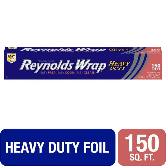 12Inch 150SqFt Heavy Duty Aluminum Foil Roll Thick Durable Easy Open Cleanup for Baking