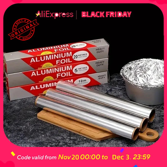 Heavy Duty Aluminum Foil Roll  - Extra Thick Oven & Grill Foil for Baking, Roasting, Grilling, Non-Stick & Heat Resistan