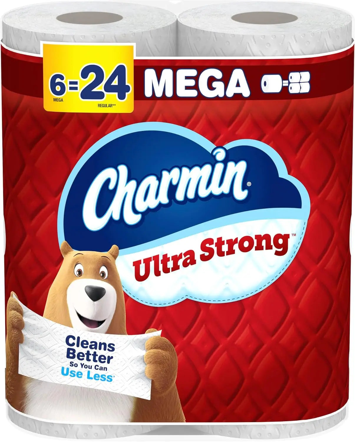 Ultra Strong Toilet Paper, 6 Mega Rolls Equals 24 Regular Rolls, Soft and Durable for Home Use