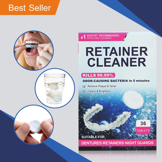 108Denture cleaning tablets tools soak eliminates bacteria, bad odors, discoloration, stains, plaque,New Package Orthodontic