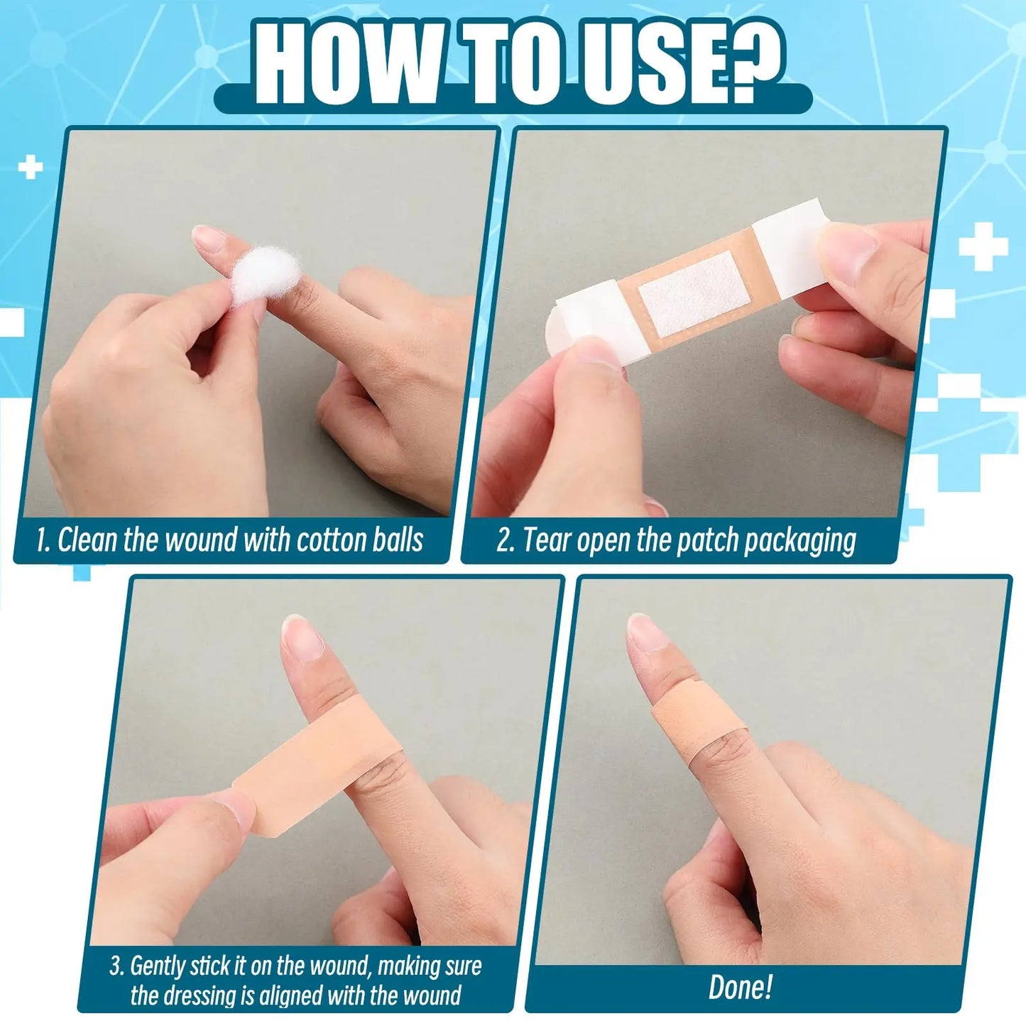 100Pcs Band Aid Waterproof Plasters Breathable Medical Adhesive Bandage Plaster Wound Hemostasis Sticker Band First Aid Bandage