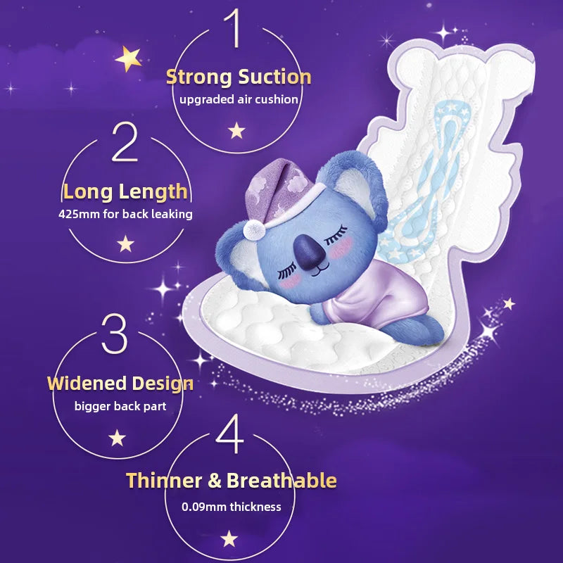 Whisper Girl's Sanitary Napkin Koala Huhu Underwear Breathable Leak-free Period Pant for Night use Feminine Hygiene Product