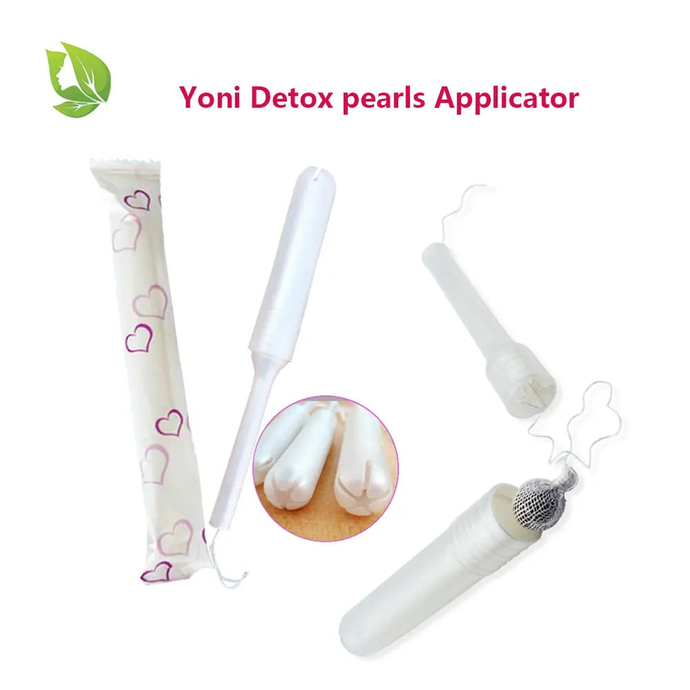 20 pcs Yoni Detox pearl Applicator Wholesale Organic Cotton Pearl feminine Vaginal Tightening Tampon Applicator for women
