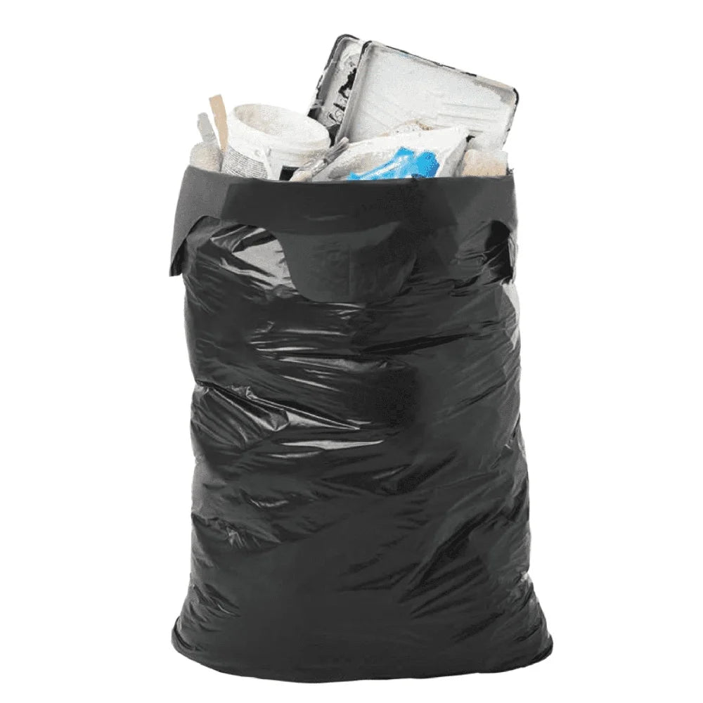 Heavy Duty 55 Gallon Contractor Trash Bags 20 Count Flap Tie Closure Puncture Tear Resistant Versatile Cleanup Bags