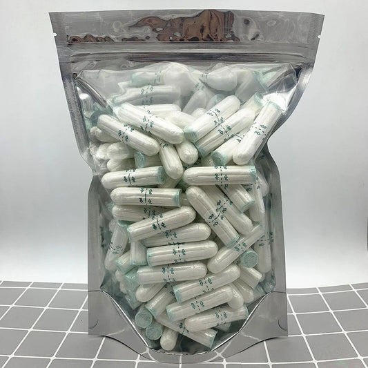 100Pcs Organic Cotton Menstrual Tampons Comfortable Leakproof Flexible Feminine Hygiene Pads Suitable for Women Ladies
